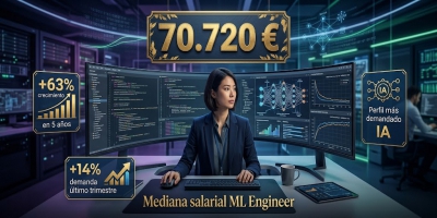El Machine Learning Engineer es el perfil más demandado en España con una mediana salarial de 70.720 euros anuales