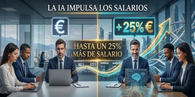 La demanda de empleos con IA se multiplica por nueve en cinco años y los salarios suben hasta un 25%